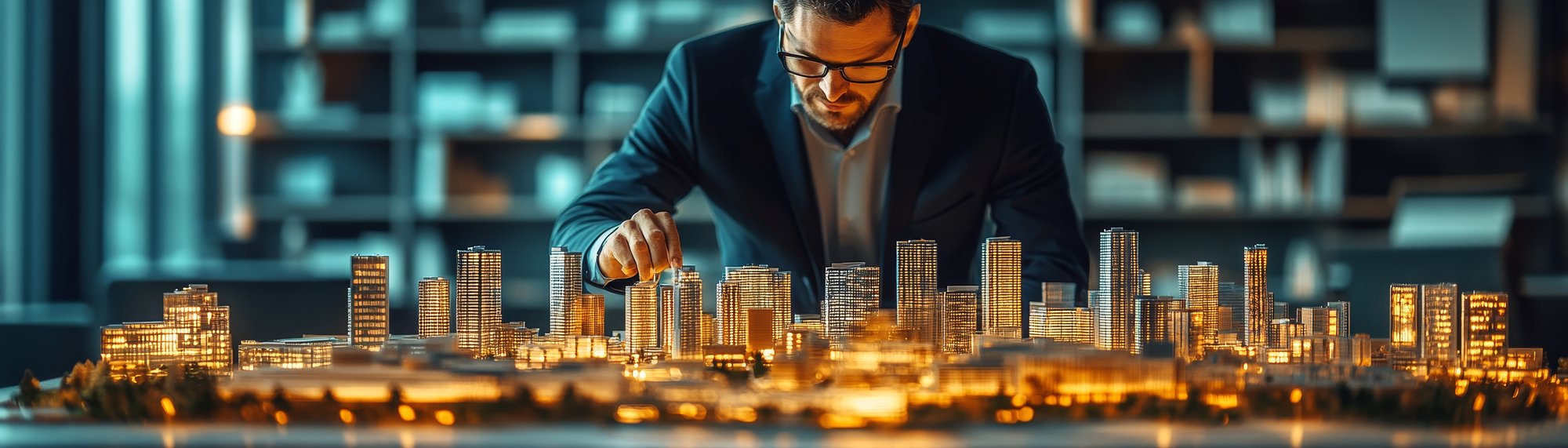 businessman-analyzing-futuristic-city-model-table-modern-office-environment-closeup-view