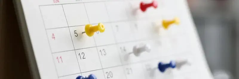 calendar with pins