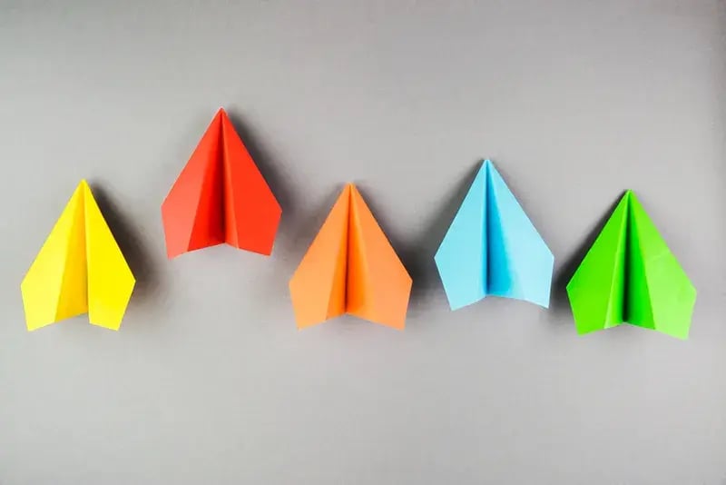 colored paper airplanes