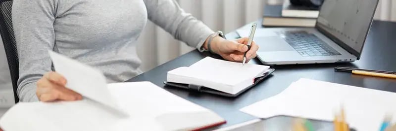 person working on the accounting