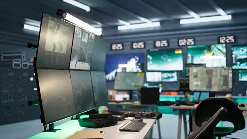 tech room filled with analytical displays